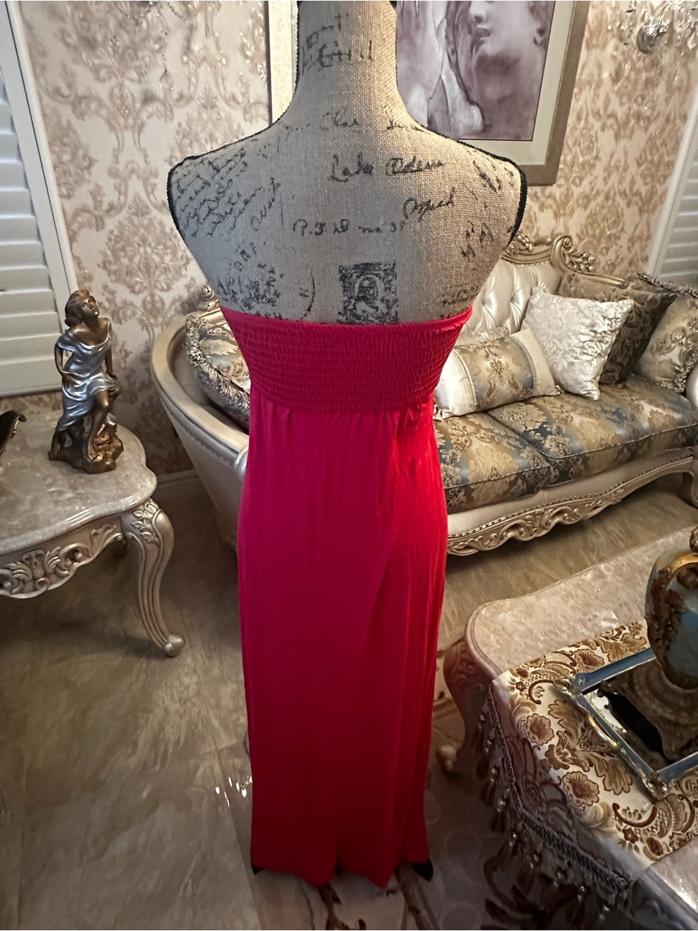 MCM Strapless Ruched Bust Maxi Dress in Fuchsia - Picture 4 of 8
